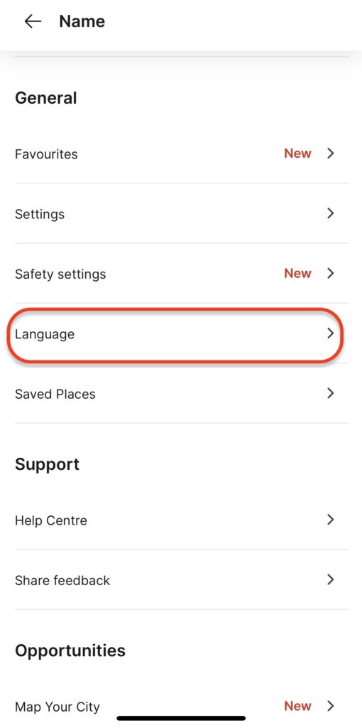Grab(グラブ)の日本語設定2