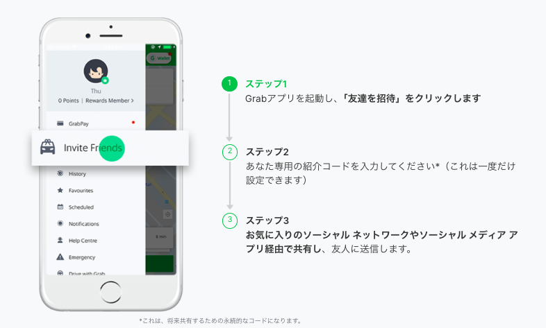 Grab(グラブ)の友達紹介1