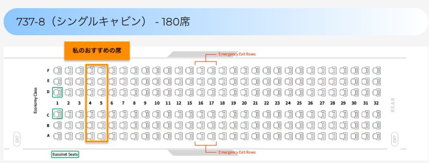 バテイックエアマレーシア(Batik AIr Malaysia)のおすすめの座席