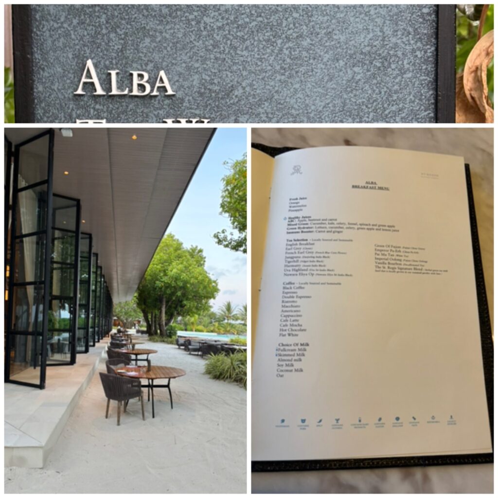 セントレジス・モルディブの朝食ALBA